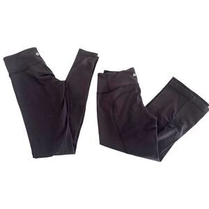 2 Pair Lululemon Wunder Under High Rise Tights Sz 4 & Capri Crop Yoga Pants Sz 6